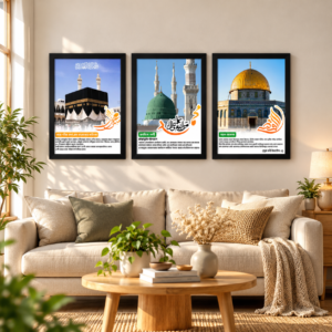 Three Holy Mosques Islamic Wall Decor Set of 3