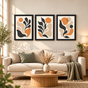 Neutral Matisse Abstract Wall Art Set of 3