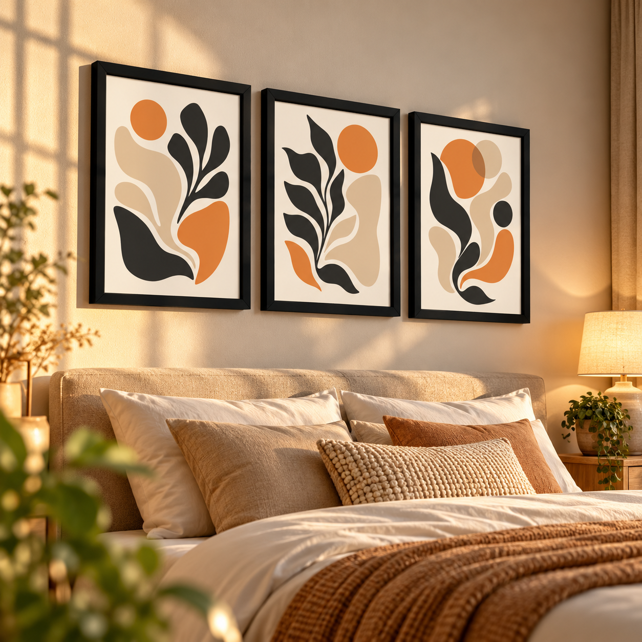 Neutral Matisse Abstract Wall Art Set of 3 - Image 2